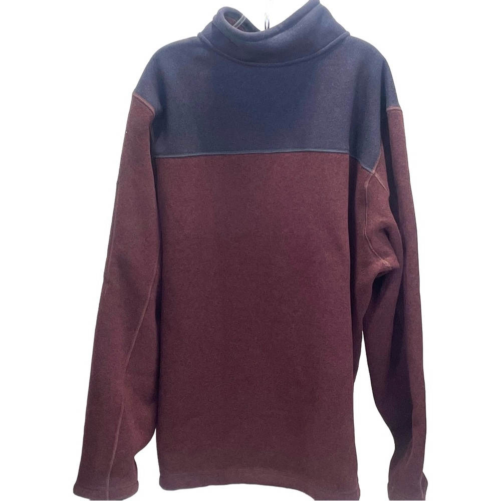 The North Face Men’s Pullover Fleece Size XL Maroon/Navy Colorblock Q Zip - Picture 3 of 11